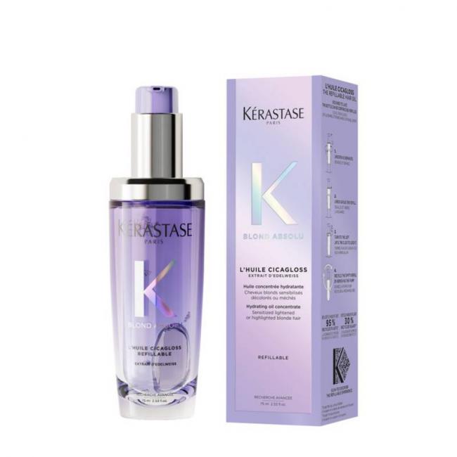 Huile cheveux blonds Cicagloss &ndash; hydratation, r&eacute;paration, &eacute;clat