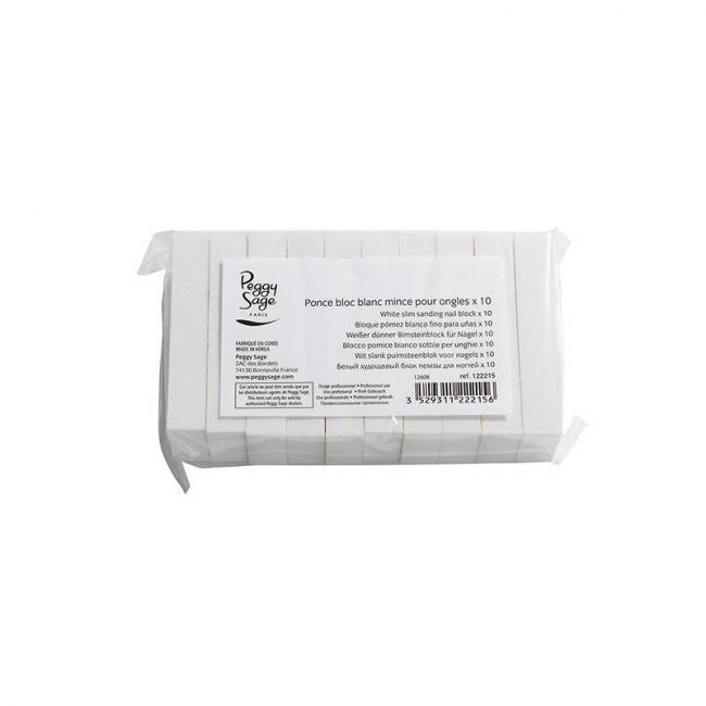 Ponces bloc minces pour ongles x10 Blanc