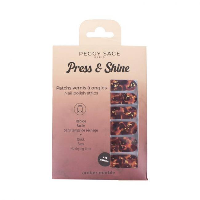 Patchs vernis &agrave; ongles Press & Shine Amber Marble &ndash; pose facile, fini lisse