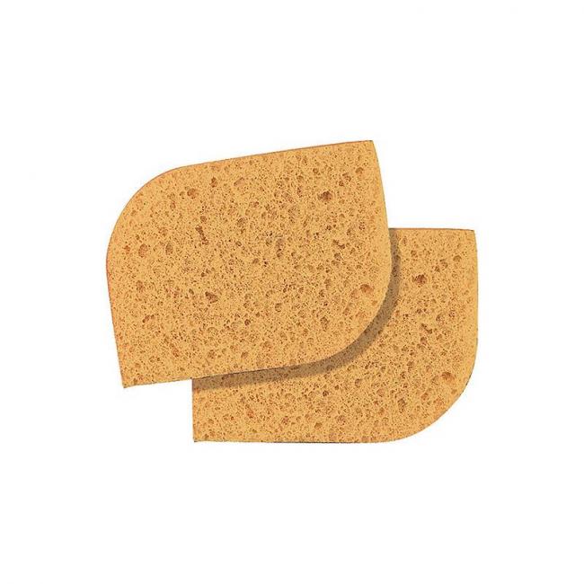 Eponges &agrave; d&eacute;maquiller naturelles 11x8cm x2 Jaune