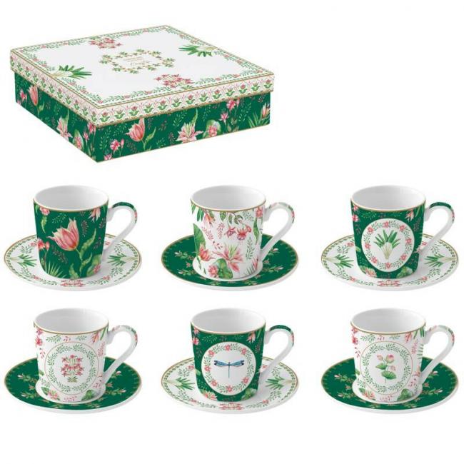 Coffret 6 PT café BOTANIC CHIC