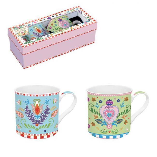 Coffret 2 mugs 30cl SPRING FOLK