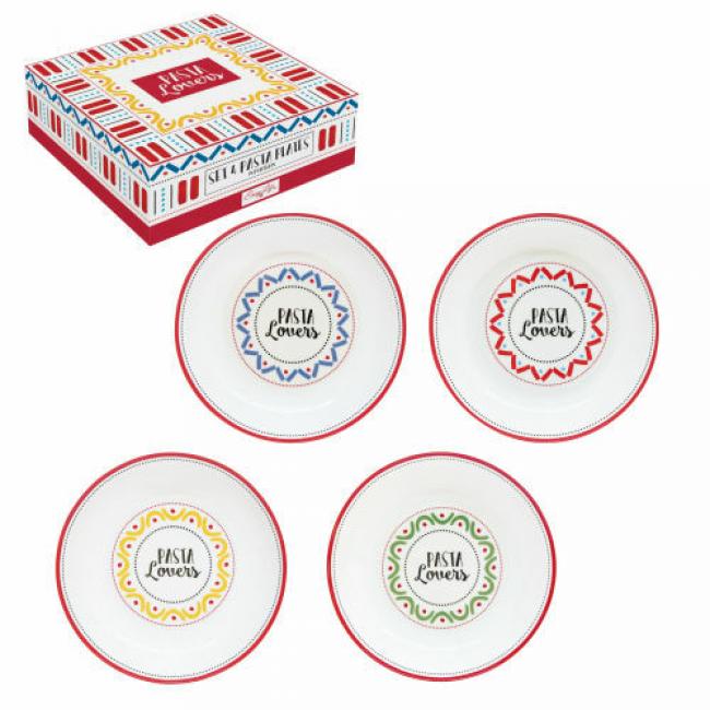4 assiettes à pâtes PASTA LOVER