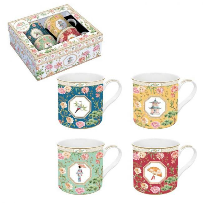 Coffret 4 mugs 30cl JARDIN D'ORI