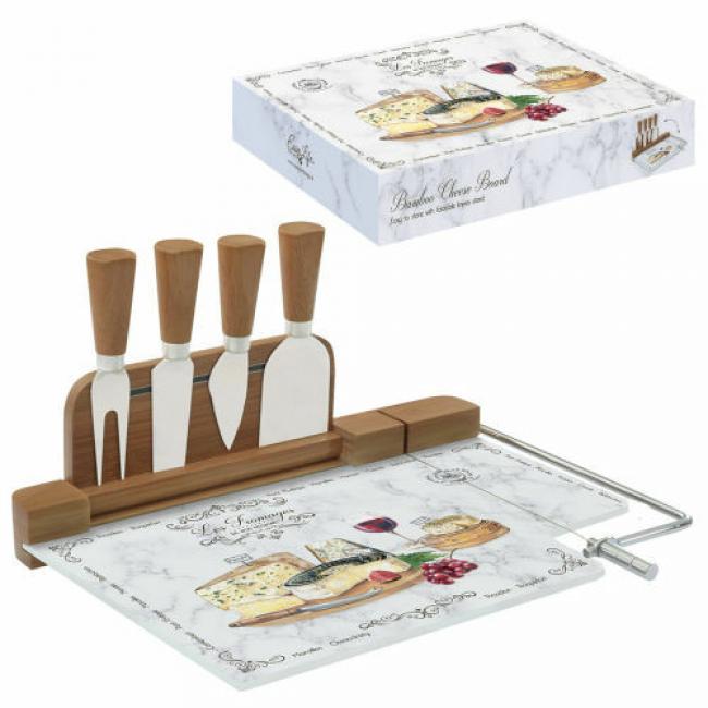 Plateau + 4 couteaux LES FROMAGE
