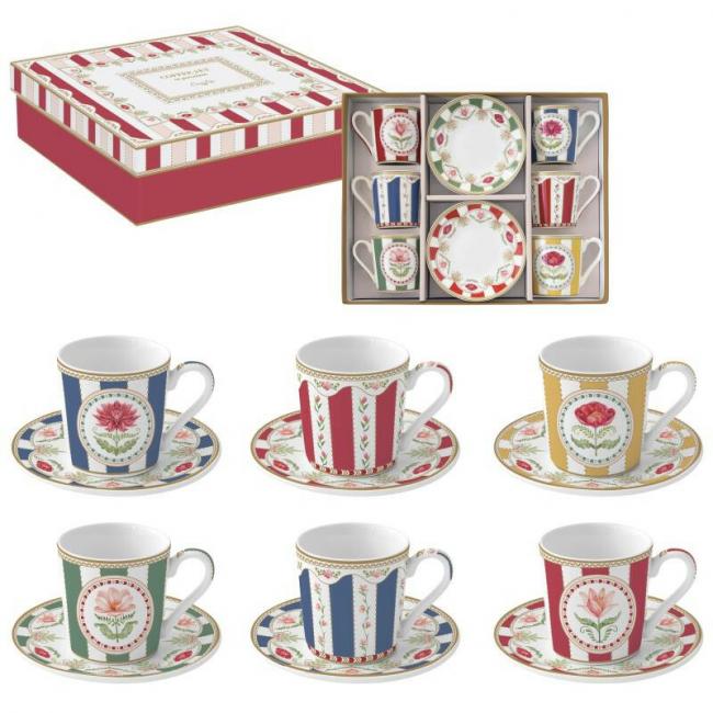 Coffret 6 PT café FLOWERY
