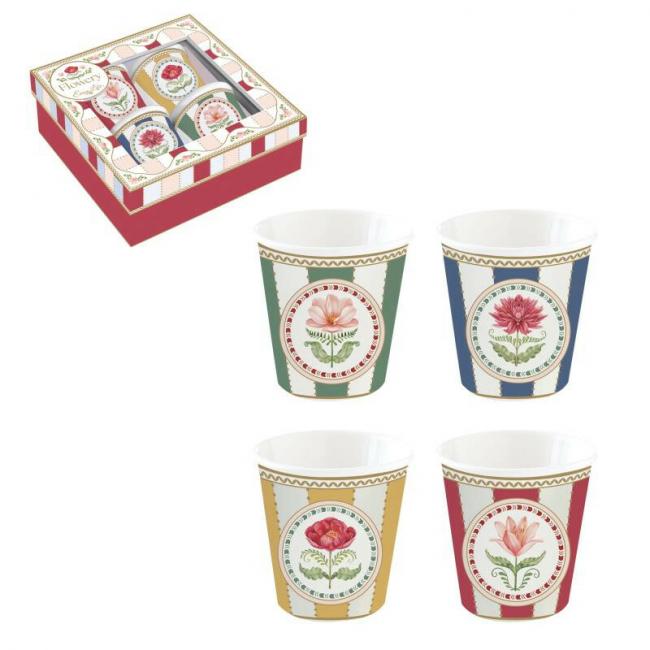 Coffret 4 gobelets 10cl FLOWERY
