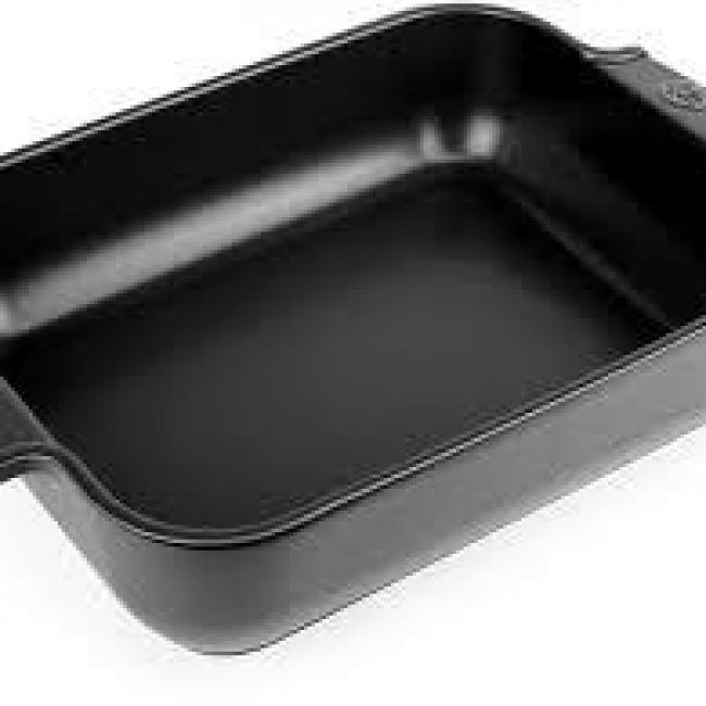 plat four rect 36cm NOIR SATIN
