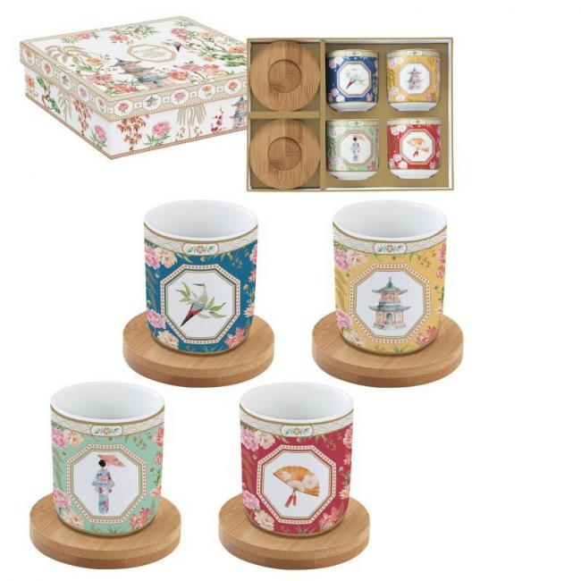 Coffret 4 tasses café JARDIN D'O