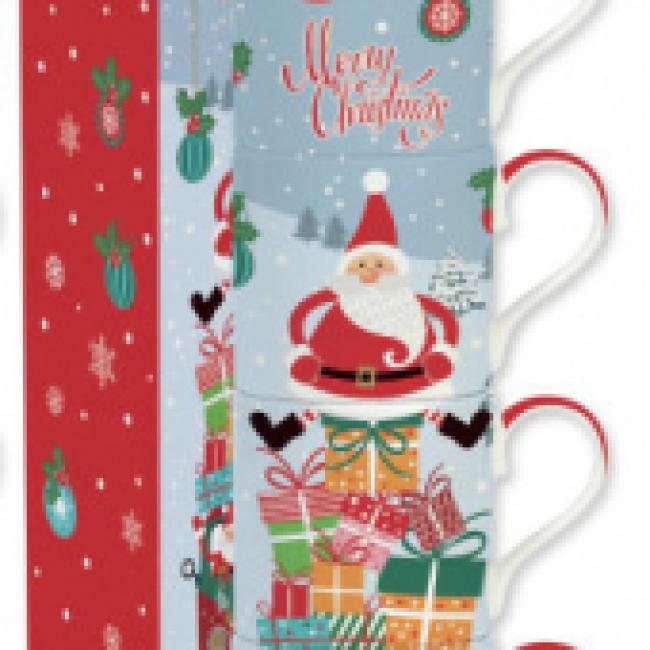 Lot 4 mugs empilables SANTA