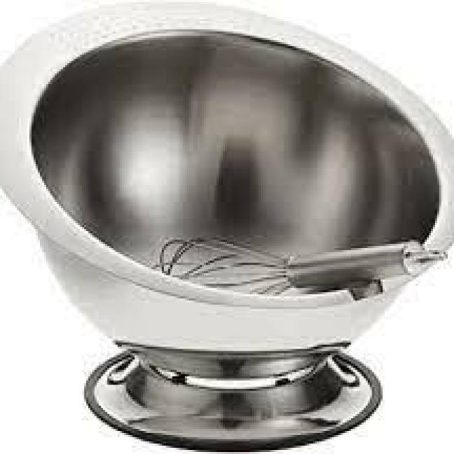 Bol pâtissier inox 24cm + Fouet