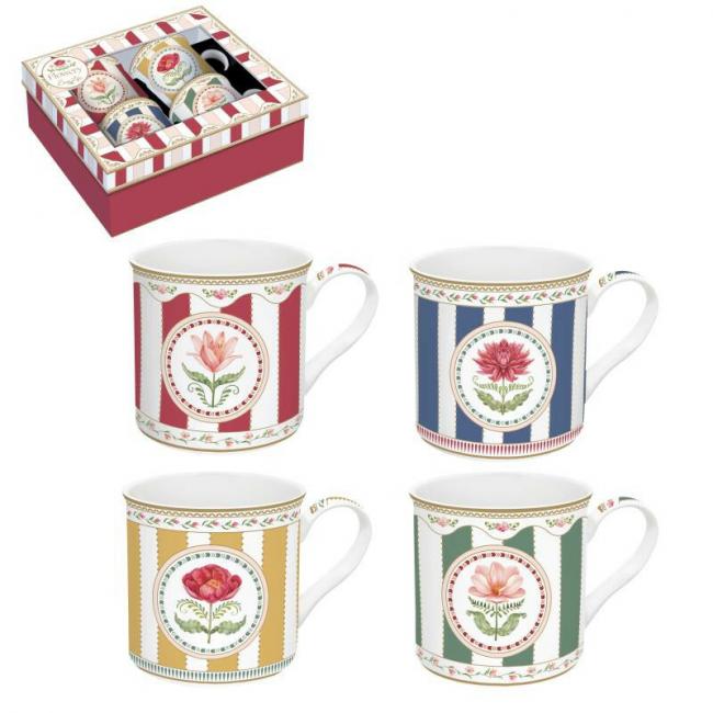 Coffret 4 mugs 30cl FLOWERY