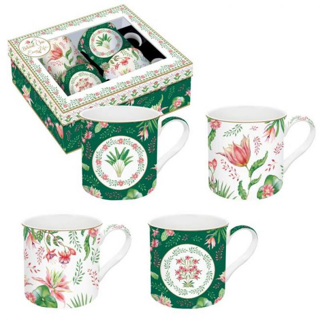 Coffret 4 mugs 30cl BOTANIC CHIC