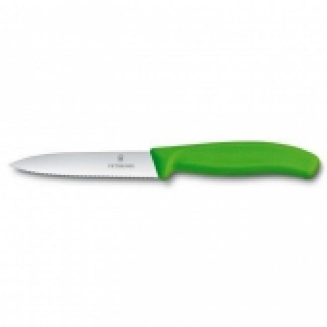 Couteau office dents 8cm VERT