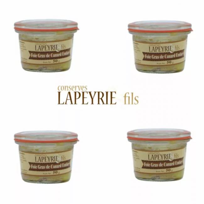 Lot de 4 Foies gras de canard entier du Sud-Ouest en 50 g.