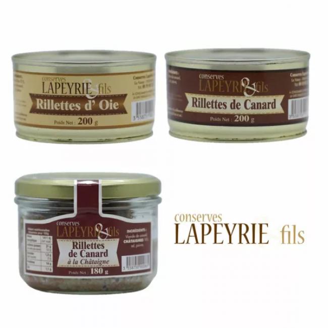 Lot de Rillettes d'oie et de canard à l'ancienne
