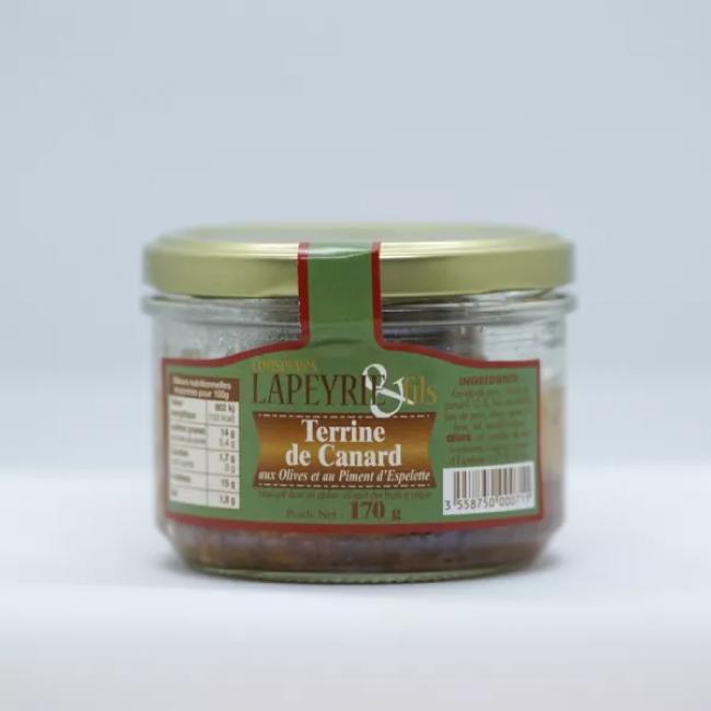 Terrine de canard aux olives et au piment d'Espelette