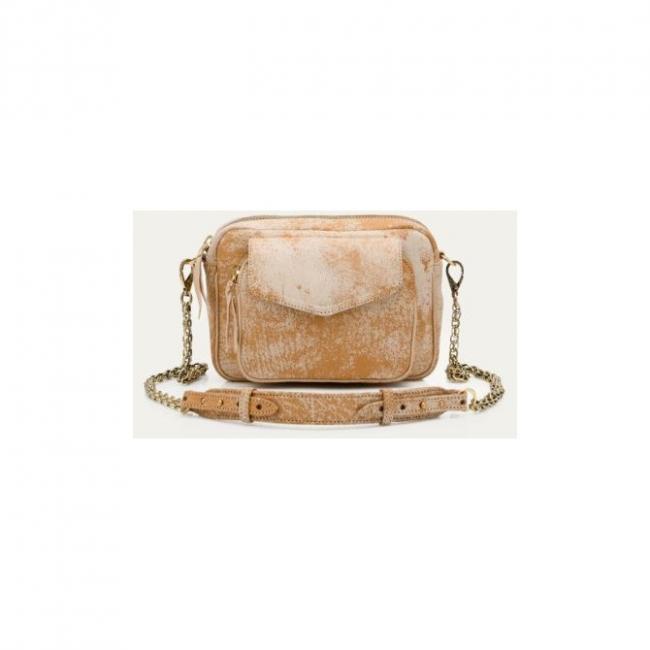Sac Charly Cuir Sable Blanc
