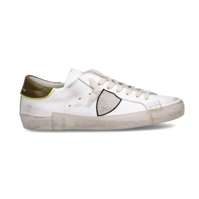 Baskets Prsx Homme Blanc et Militaire