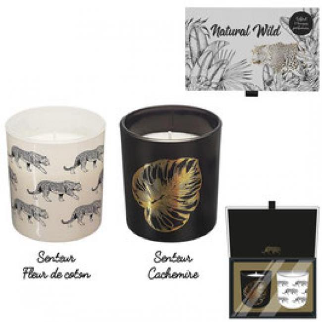COFFRET DE 2 BOUGIES PARFUMEES X2 "NATURAL WILD"