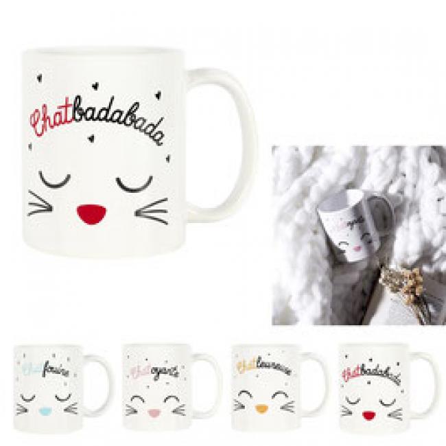 MUG CHAT 33 CL - 4 MODÈLES ASSORTIS