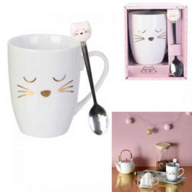 MUG AVEC CUILLÈRE CHAT