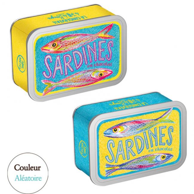 Boite métal de sardines en chocolat 