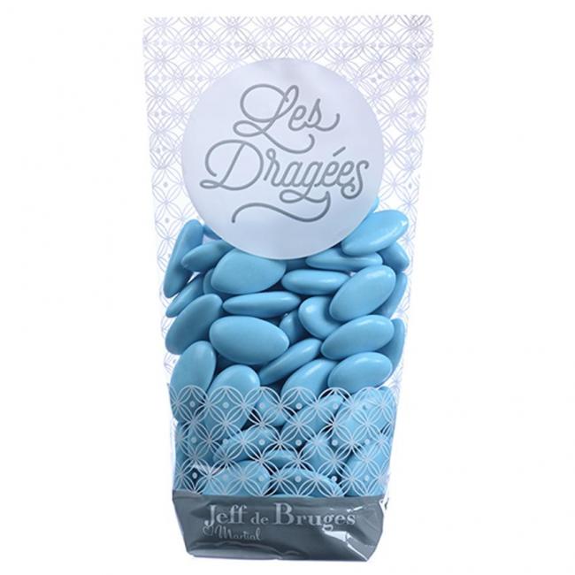 Sachet dragées amande avola Élysée bleu turquoise