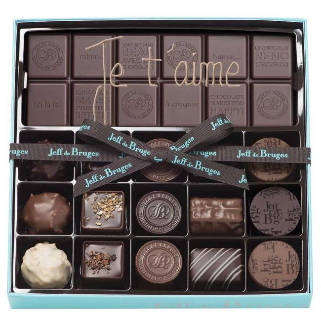 Boite 15 Chocolats Assortis et Tablette Chocolat Noir 80% Personnalisée avec message