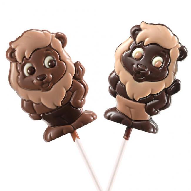 Choco'Cette - Sucette lion Chocolat au lait ou noir