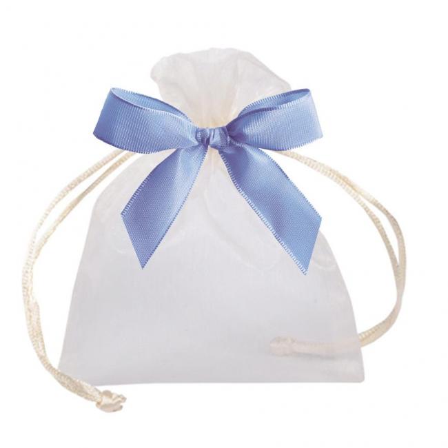 POCHETTE ORGANDI IVOIRE AVEC RUBAN