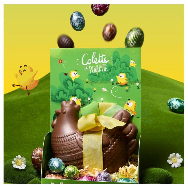 Grande poule Colette en chocolat