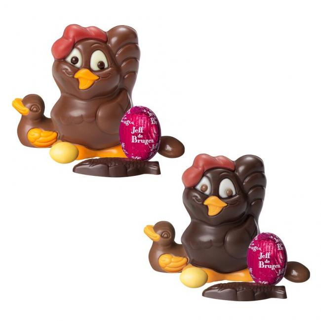 Coq Marcel en chocolat garni