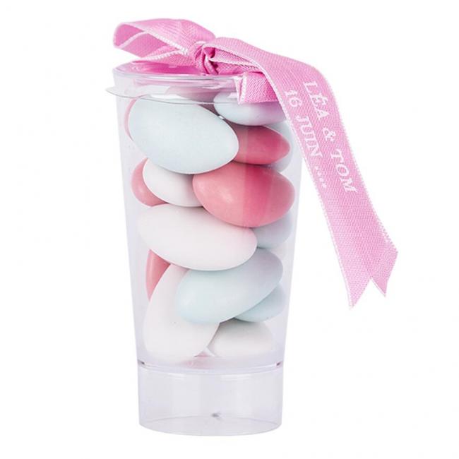Verrine ronde haute avec ruban large