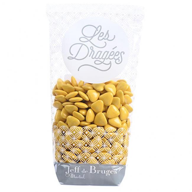 Sachet petits cœurs « pétale d’amour » chocolat au lait jaune