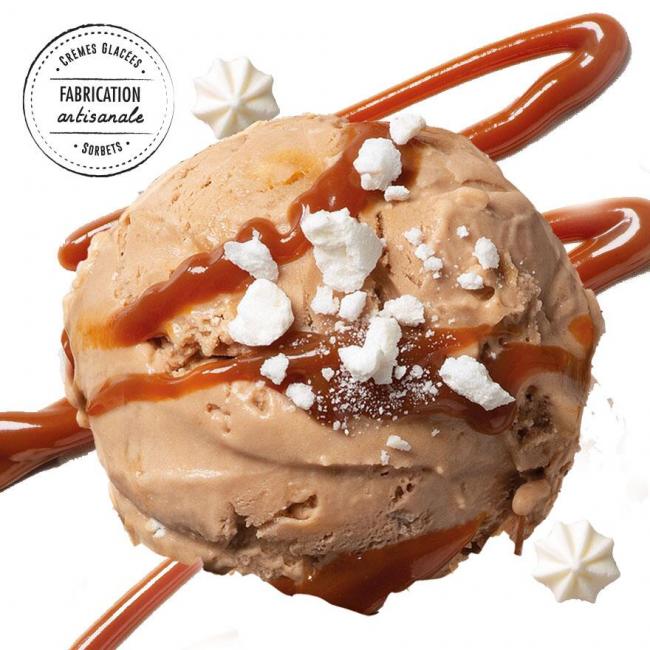 Crème glacée - chocolat meringue caramel