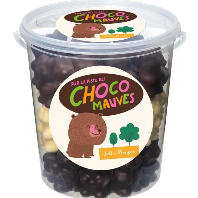 Choco’Mauves - Seau ours en guimauve chocolats assortis