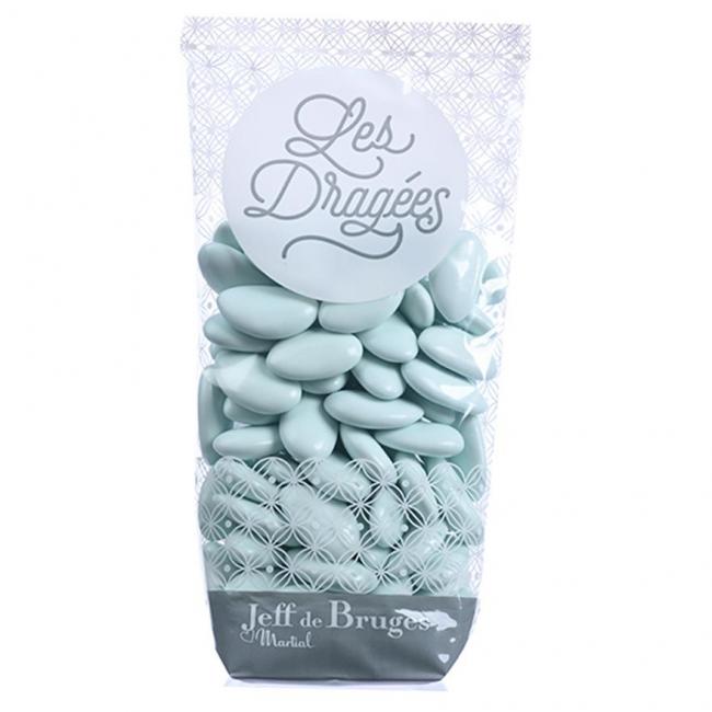 Sachet dragées amande avola Élysée vert lagon