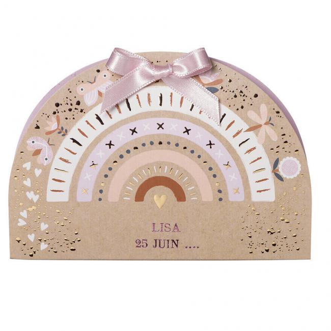 ETUI ARC EN CIEL MINI RUBAN ROSE