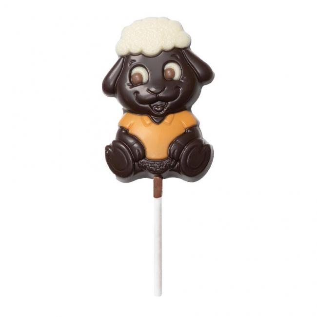 Sucette mouton Loïc en chocolat noir