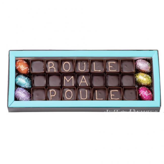 Boite à message oeufs et chocolats fourrés - Pâques - 3 lignes