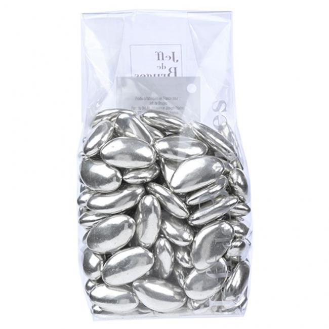 Sachet dragées amande avola Élysée argent 
