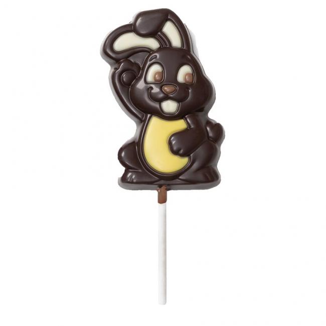 Sucette lapin Pierre en chocolat noir