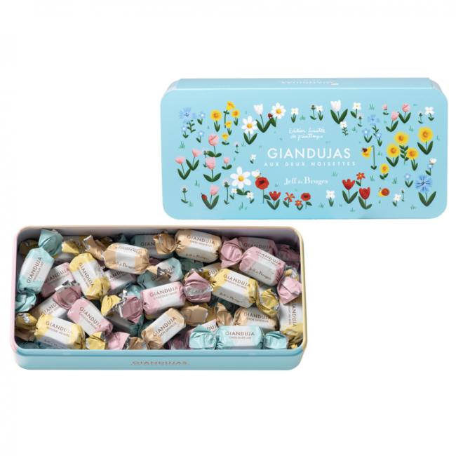 Boite métal giandujas aux deux noisettes assortis - Édition Printemps