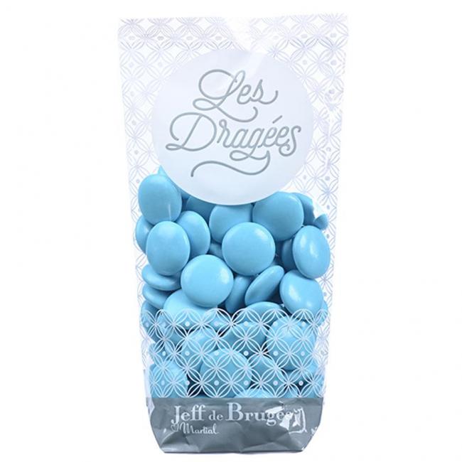 Sachet palets chocolat noir 70 % bleu turquoise