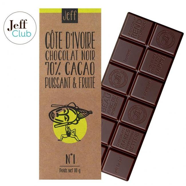 Tablette N°1 Chocolat Noir 70 % Côte d'Ivoire