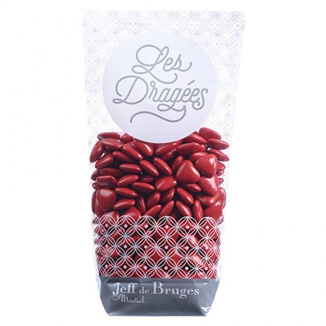 Sachet petits cœurs « pétale d’amour » chocolat au lait rouge