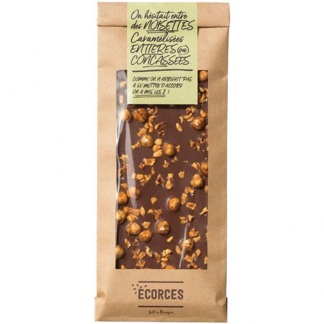 Écorce chocolat au lait et noisettes caramélisées