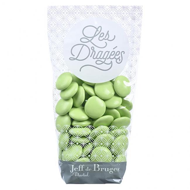 Sachet palets chocolat noir 70 % vert tilleul 