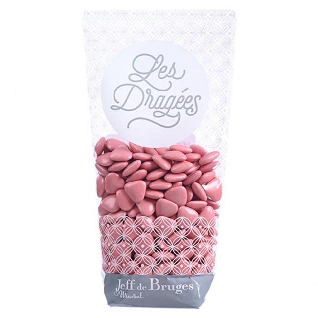 Sachet petits cœurs « pétale d’amour » chocolat au lait rose pétunia